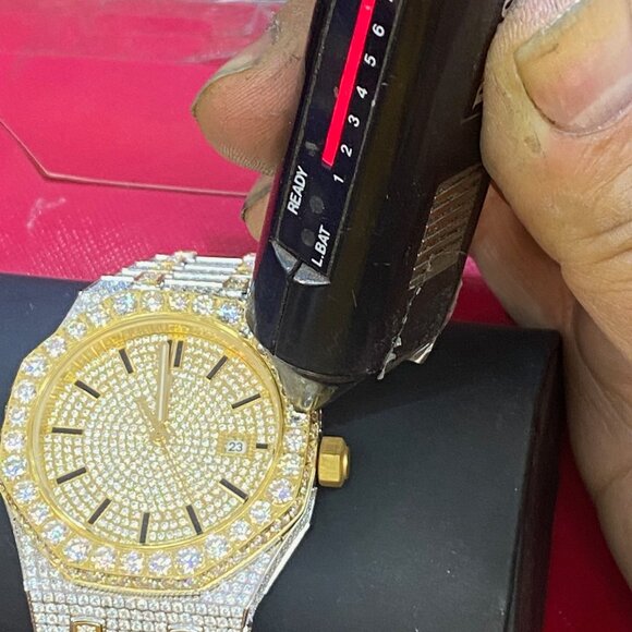 Gold and Silver Moissanite Watch - Picture 6 of 8